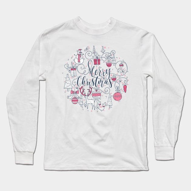 merry christmas Long Sleeve T-Shirt by Favete